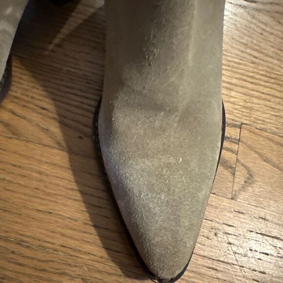 COPY - Zara Tan Boots Wedge Heel Size 37 Western Style Pointed Toe - Picture 4 of 11